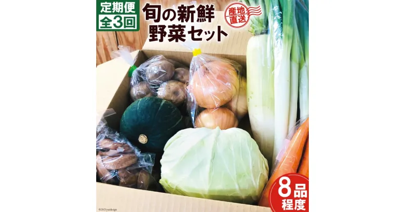 【ふるさと納税】【3回 定期便】産地直送！旬の新鮮野菜セット（8品程度） [やくらい土産センター 宮城県 加美町 44581300] 野菜 季節野菜 旬野菜 詰合せ セット