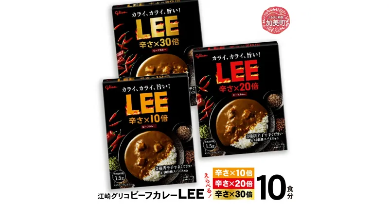 【ふるさと納税】カレー レトルト レンジ グリコ 辛口 LEE リー 10食セット 選べる辛さ 3種類 10倍 20倍 30倍 ｜ glico 保存食 レトルト食品 レンジ 湯煎 備蓄 簡単調理 常温 温めるだけ レトルトカレー LEE 辛口 激辛 スパイスカレー ビーフカレー