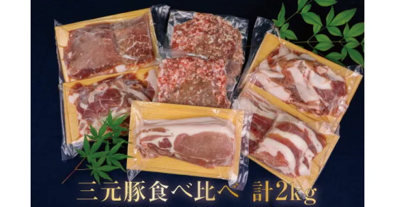 【ふるさと納税】涌谷町産三元豚食べ比べセット 2kg　【お肉・ロース・豚肉・バラ・モモ・挽肉・ひき肉・スライス】