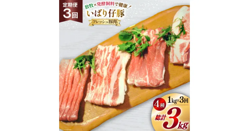 【ふるさと納税】3回 定期便 豚肉 ぶた肉 いばり仔豚 ロース バラ もも カタスライス 各250g 計1kg×3回 [エル・コルティッホ・ソーナイ 宮城県 南三陸町 30am0005] ぶたにく 国産 スライス 厚切り 詰め合わせ 食べ比べ セット