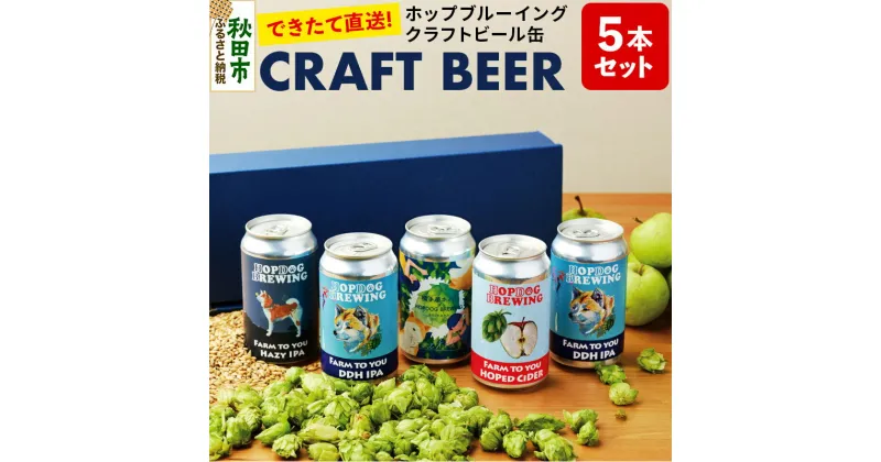 【ふるさと納税】【できたて直送！】クラフトビール缶 5本セット【ホップドッグブルーイング】