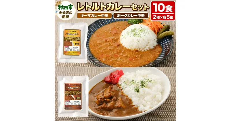 【ふるさと納税】レトルトカレーセット 10食 (キーマカレー200g×5食 ポークカレー200g×5食) 秋田高原ハム お肉たっぷり