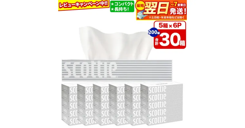 【ふるさと納税】ティッシュペーパー スコッティ 200組 30箱(5箱×6パック) ティッシュ 秋田市オリジナル【レビューキャンペーン中】