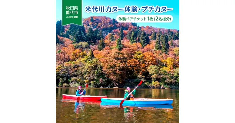 【ふるさと納税】米代川カヌー体験・プチカヌー 体験ペアチケット1枚（2名様分）　能代市