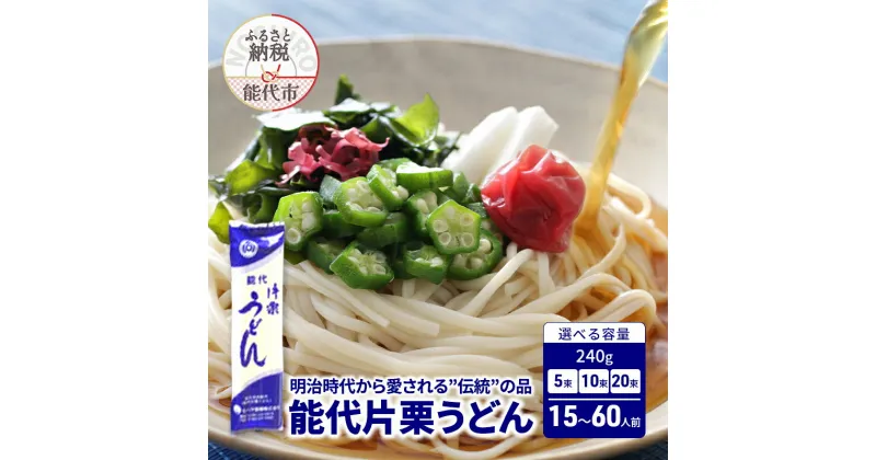 【ふるさと納税】選べる 容量 うどん 能代片栗うどん 240g 5束 10束 20束 麺 乾麺　お届け：ご入金確認後、2週間から1ヶ月程でお届けします。