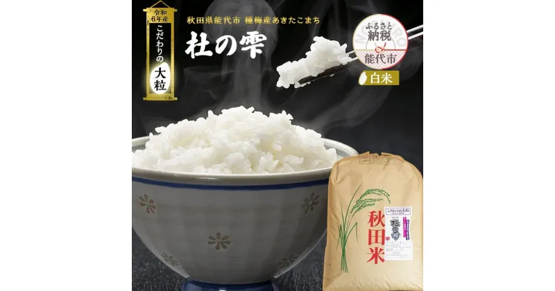 【ふるさと納税】新米 米 お米 《定期便2ヶ月》【白米】秋田県産 あきたこまち あきた種梅産こまち 杜の雫 こだわりの大粒 26kg×2回 合計52kg　定期便　お届け：初回発送はご入金確認の翌月中旬頃にお届けします。以降、毎月中旬頃2ヶ月連続でお届けします。