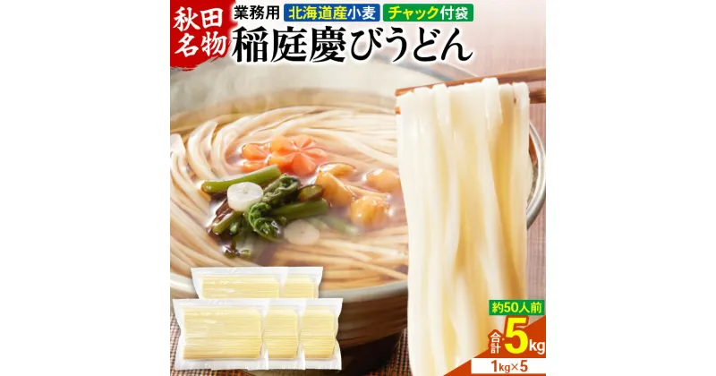 【ふるさと納税】稲庭慶びうどん 業務用切落し 5kg（1kg×5袋）《保存に便利なチャック付き》