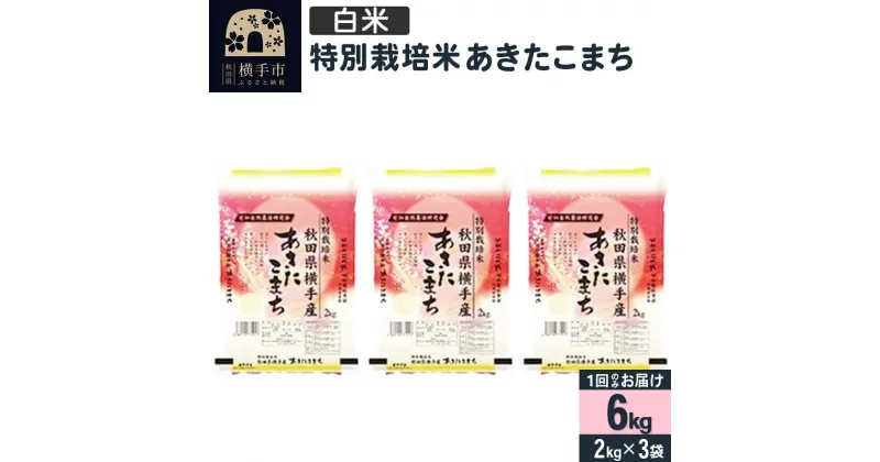 【ふるさと納税】【白米】令和6年産 特別栽培米 あきたこまち 6kg（2kg×3袋）