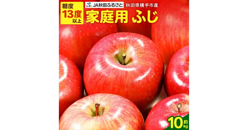 【ふるさと納税】秋田県横手市産 糖度13度以上 りんご「ふじ」家庭用 約10kg