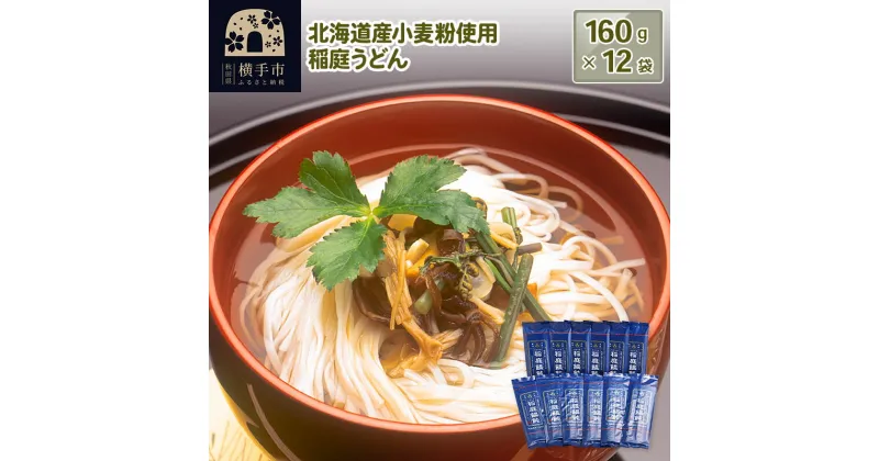 【ふるさと納税】北海道産小麦粉使用 稲庭うどん 160g×12袋