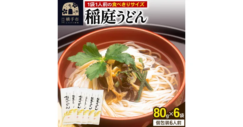 【ふるさと納税】稲庭うどん 個包装 80g(1人前)×6袋 ゆうパケット