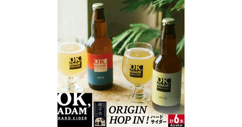 【ふるさと納税】OK,ADAM ハードサイダー飲み比べ ORIGIN・HOP IN！ 各3本 計6本