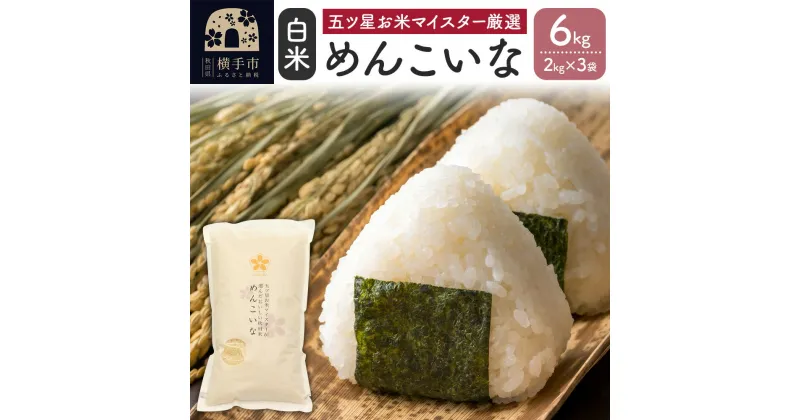 【ふるさと納税】【令和6年産新米】【白米】めんこいな 6kg(2kg×3袋)