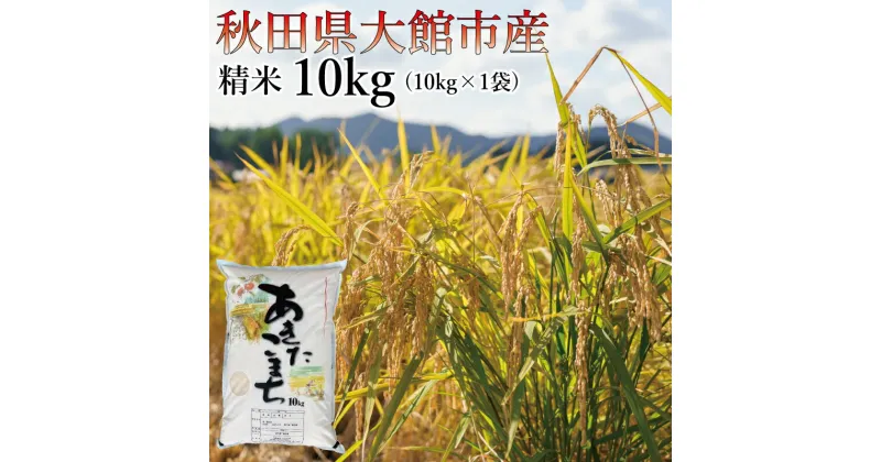 【ふるさと納税】【令和6年産】ホタルが舞う清らかな環境で育った「あきたこまち」10kg (10kg×1袋) 【90P9033】 米 精米 白米 お米 弁当 おにぎり 冷めてもおいしい お取り寄せ 食品 送料無料 アグリ川田 東北 秋田県 大館市 秋田 秋田産 大館産