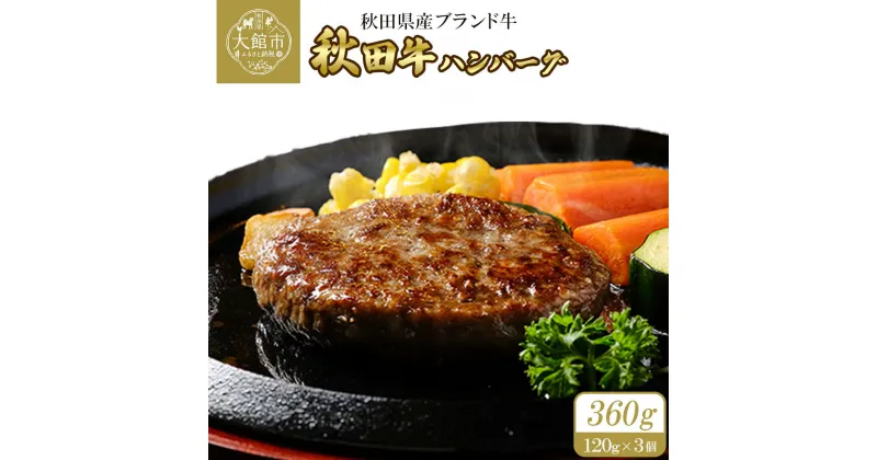 【ふるさと納税】秋田牛ハンバーグ 360g（120g×3個） 東日本物産株式会社 食品 牛肉 国産 東北 秋田県 送料無料　60P2603