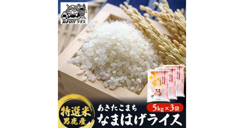 【ふるさと納税】R6年度産 先行予約 【あきたこまち】なまはげライス特選米5kg×3袋/計15kg　精米・お米・あきたこまち・米・秋田県産