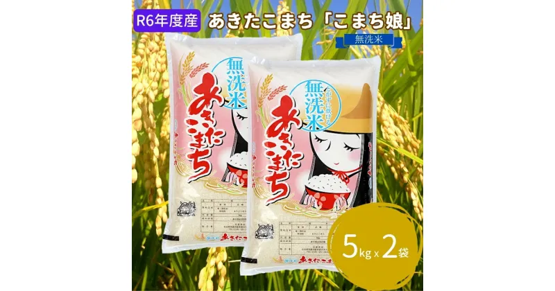 【ふるさと納税】R6年度産 あきたこまち 無洗米 5kg×2袋『こまち娘』吉運商店 秋田県 男鹿市　お米・あきたこまち