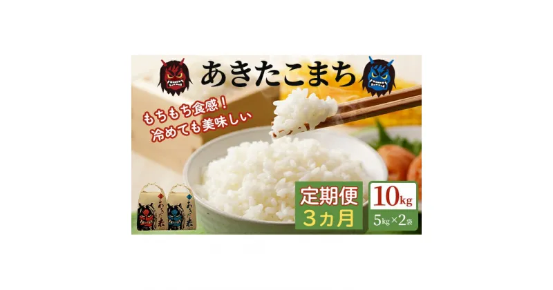 【ふるさと納税】定期便 令和6年産 あきたこまち 精米 10kg（5kg×2袋）3ヶ月連続発送（合計 30kg）秋田県 男鹿市　定期便・ お米 ブランド米 白米 もちもち ごはん おにぎり お弁当 　お届け：2024年10月から2025年7月31日まで