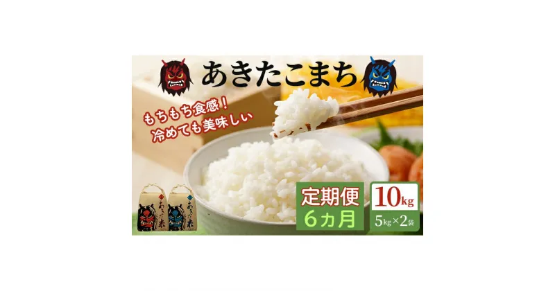 【ふるさと納税】定期便 令和6年産 あきたこまち 精米 10kg（5kg×2袋）6ヶ月連続発送（合計 60kg）秋田県 男鹿市　定期便・ お米 ブランド米 白米 もちもち ごはん おにぎり お弁当 　お届け：2024年10月から2025年7月31日まで