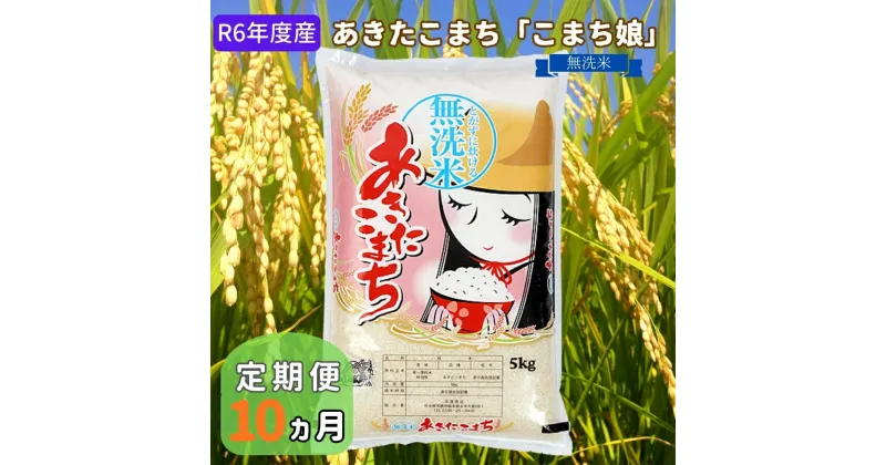 【ふるさと納税】米 定期便 R6年度産 『こまち娘』 あきたこまち 無洗米 5kg 10ヶ月連続発送（合計50kg）吉運商店 秋田県 男鹿市 お米 お弁当 おにぎり　定期便