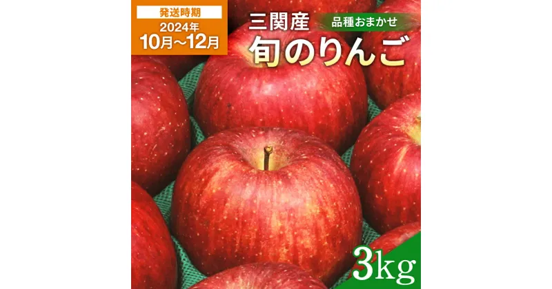 【ふるさと納税】【12月上旬まで受付】【2024年10月～12月上旬発送】濃厚でジューシー！ 三関産 旬 りんご 3kg 中生種 品種お任せ 早生ふじ シナノスイート 王林 の中から 美味しい 林檎 をお届け 果物 フルーツ 秋田県 三関 [K3-2602]