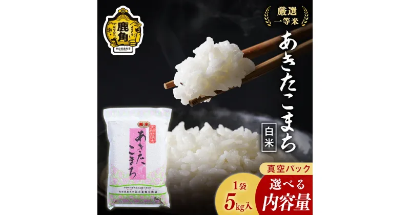 【ふるさと納税】 令和6年産 新米 厳選一等米 ダイツネ あきたこまち 精米 1袋 5kg入り 選べる内容量 10～120kg 単品 定期便 白米 真空 真空パック 米 お米 県産米 国産米 20KG 20キロ 20k 20K 20K 20k 20キロ 20 秋田県 あきた 鹿角市 鹿角 送料無料 【大里恒三商店】