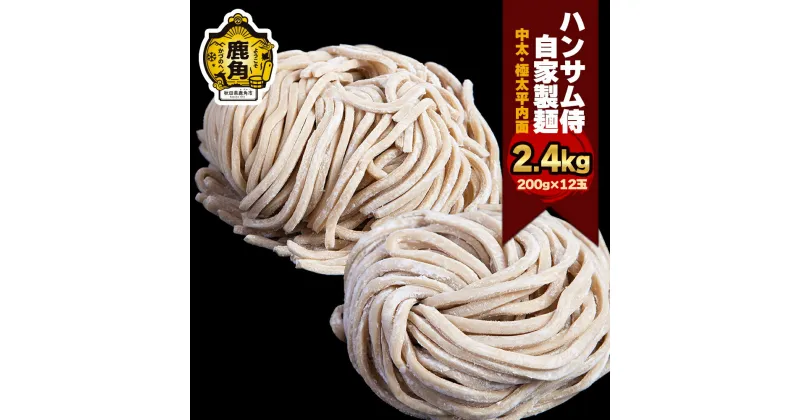 【ふるさと納税】 ハンサム侍 自家製麺 「 中太 ・ 極太平打麺 」各3袋（1袋2玉入） 麺 中華 ラーメン 拉麺 太麺 極太 平打麺 平打ち麺 おつまみ 食べやすい お歳暮 グルメ ギフト 故郷 秋田 あきた 鹿角市 鹿角 極太 自家製 送料無料 【ハンサム侍】