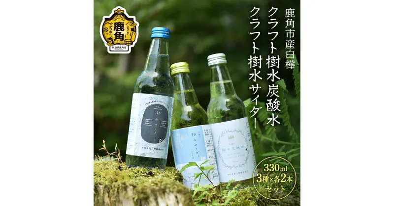 【ふるさと納税】秋田県鹿角産白樺 クラフト樹水 炭酸水 ・ サイダー セット 330ml × 6本入（3種×各2本入り） 樹水 ミネラル 炭酸 さわやか 瓶 飲料 ソーダ 炭酸 ご当地割もの お取り寄せ ギフト お中元 お歳暮 ふるさと 返礼品 鹿角市 かづの 秋田 送料無料 【西村林業】