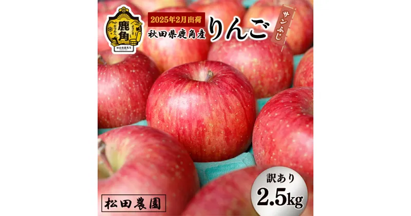 【ふるさと納税】 りんご 《 先行予約 》 訳あり 「 サンふじ 」 家庭用 小玉 2.5kg 鹿角りんご 秋田県 鹿角産 ふじ フジ リンゴ 甘い 果物 フルーツ くだもの お取り寄せ 旬 お中元 お歳暮 贈り物 グルメ 秋田 あきた 鹿角市 鹿角 送料無料 【松田農園】