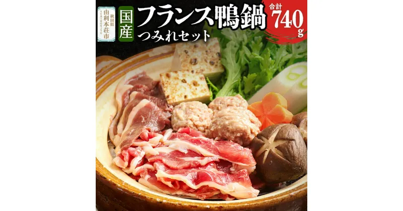 【ふるさと納税】国産 フランス鴨 鍋ミックスセット 合計740g (フランス鴨ロース肉・モモ肉ミックス240g 鴨つみれ250×2 スープ200ml×4)