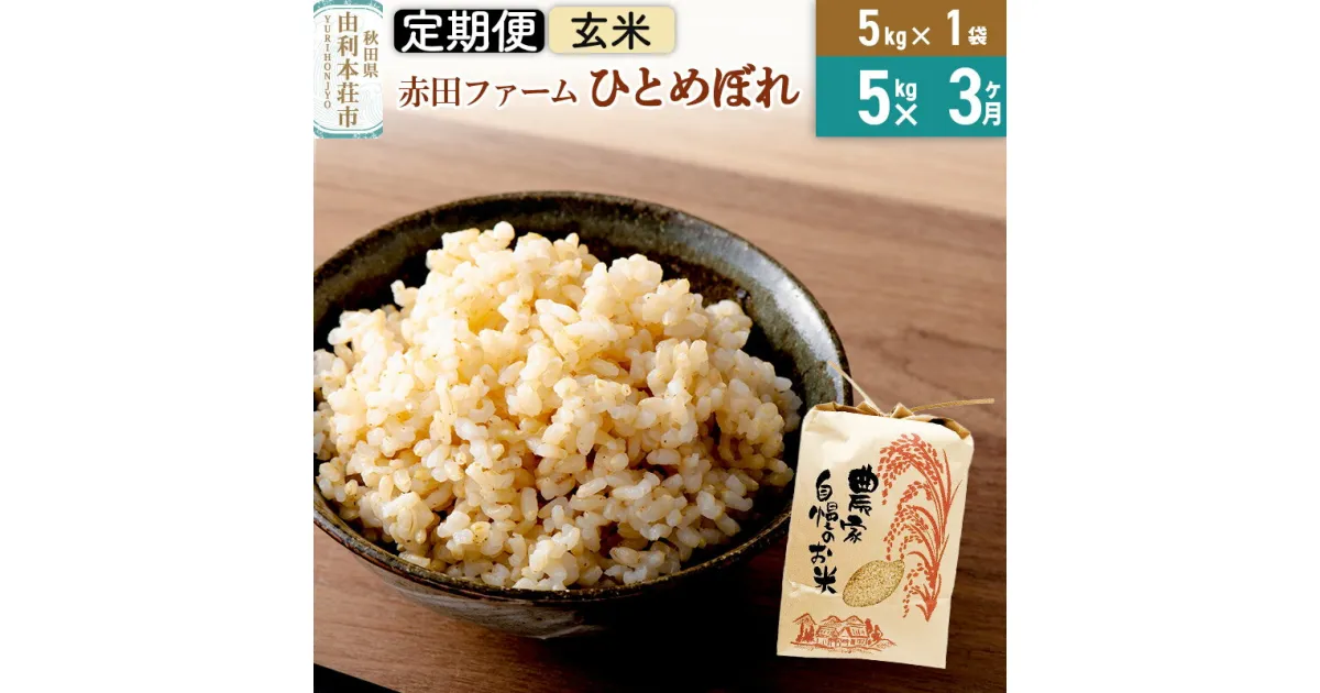 【ふるさと納税】《3ヶ月定期便》令和6年産【玄米】秋田県産ひとめぼれ 5kg