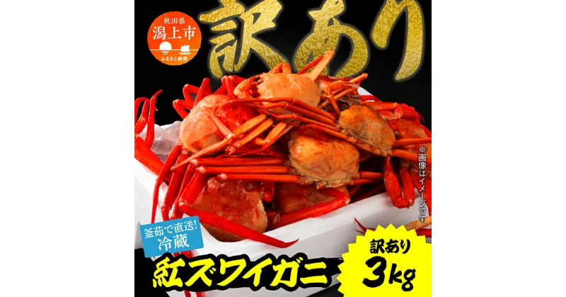 【ふるさと納税】《 冷蔵 》 訳あり ズワイガニ 約 3kg 紅ズワイガニ ベニズワイガニ ずわい ズワイ蟹 ずわいがに ずわい蟹 姿 ボイル 蟹 カニ かに がに かに爪 カニ爪 脚 国産 蟹 不揃い 傷 カニみそ入り 潟上市 ランキング【安田水産】