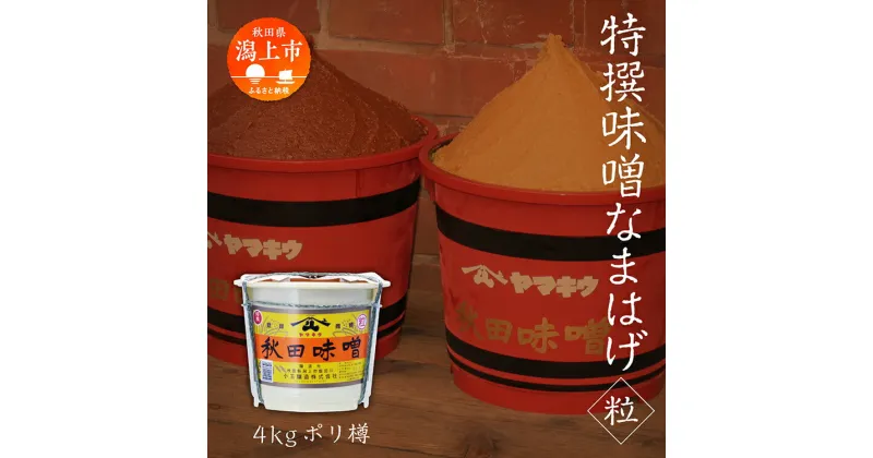 【ふるさと納税】特撰味噌なまはげ（粒）4kg ポリ樽入 味噌 みそ 調味料 定番 樽入り グルメ ふるさと 潟上市 秋田 【小玉醸造】