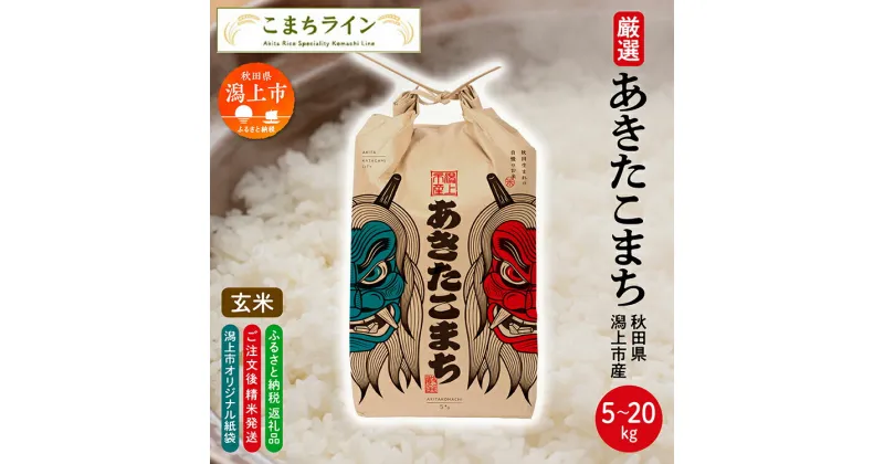 【ふるさと納税】 あきたこまち 《玄米》なまはげ 米袋 新米 5kg 10kg 15kg 20kg 選べる 精米 玄米 7分づき 5分づき 3分づき 米 一等米 ギフト パッケージ デザイン 限定デザイン 紙袋 リメイク 工作 お面 こども 秋田のお土産 こめ コメ 秋田 潟上市 【こまちライン】