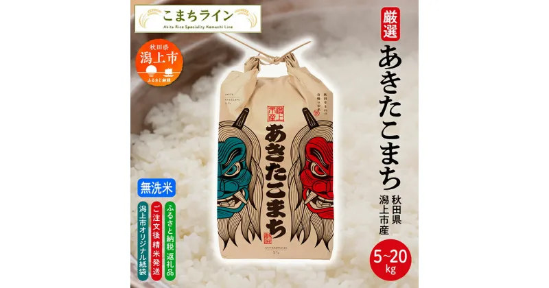 【ふるさと納税】 あきたこまち 《無洗米》なまはげ 米袋 新米 5kg 10kg 15kg 20kg 無洗米 米 一等米 ギフト パッケージ デザイン 限定デザイン 紙袋 リメイク 工作 お面 こども 秋田のお土産 こめ コメ 秋田 潟上市 【こまちライン】