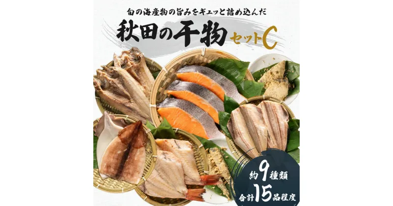 【ふるさと納税】秋田の干物セットC（9種 セット 人気 詰合せ 詰め合わせ さば カレイ 鮭）　サーモン 鮭 魚貝類 干物 一夜干し　お届け：ご入金から、2週間～1ヶ月程度でお届けします。