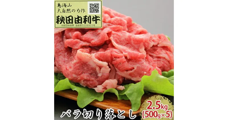 【ふるさと納税】秋田由利牛 バラ切り落とし 2.5kg（500g×5パック）　お肉 牛肉