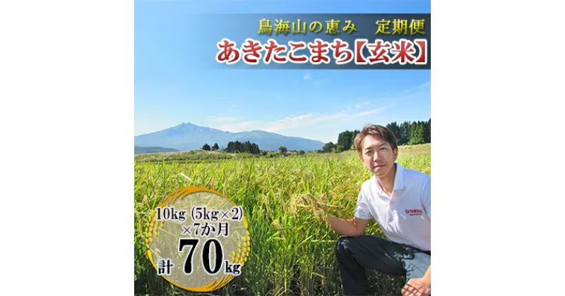 【ふるさと納税】【定期便】10kg×7ヶ月 鳥海山の恵み 農家直送！ あきたこまち（玄米・5kg×2袋）　定期便・お米 あきたこまち 玄米 7カ月 7回 サブスク