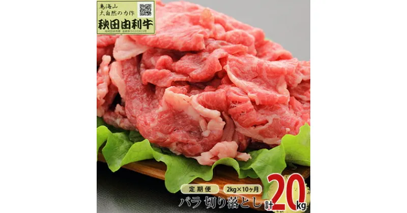 【ふるさと納税】《定期便》10ヶ月連続 秋田由利牛 バラ切り落とし 2kg（1kg×2パック）　定期便・ お肉 肉 牛肉 バラ 炒め物 黒毛和牛 赤身 サシ 10回 産地直送 冷凍