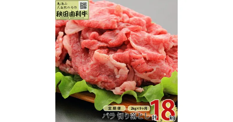 【ふるさと納税】《定期便》9ヶ月連続 秋田由利牛 バラ切り落とし 2kg（1kg×2パック）　定期便・ お肉 肉 牛肉 バラ 炒め物 黒毛和牛 赤身 サシ 9回 産地直送 冷凍