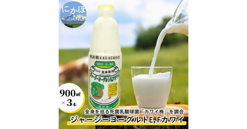 【ふるさと納税】ジャージー ヨーグルト（E・Fカワイ）900ml×3本（飲む ヨーグルト）　 乳飲料 乳酸菌 ドリンク ジャージー牛乳 乳製品