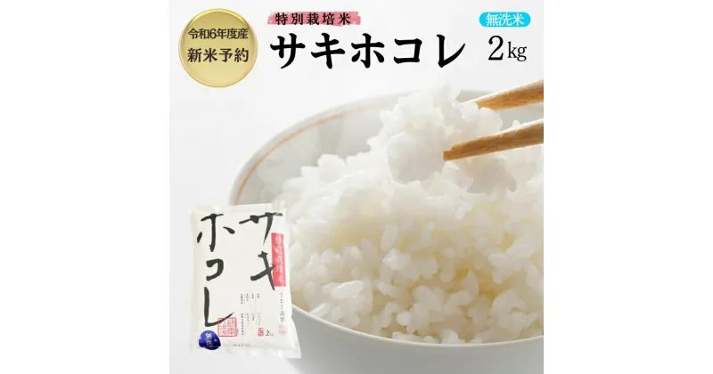 【ふるさと納税】【令和6年産新米予約】【無洗米】特別栽培米サキホコレ2kg×1　お届け：2024年10月20日～2025年9月10日