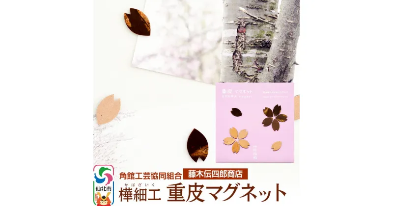 【ふるさと納税】角館樺細工《藤木伝四郎商店》桜の花びらの形 重皮マグネット 角館工芸協同組合 ゆうパケット