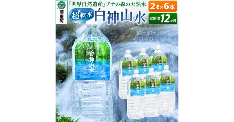 【ふるさと納税】【定期便12ヶ月】白神山水（2L×6本） 水 ミネラルウォーター