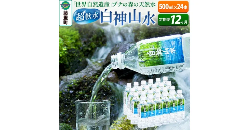 【ふるさと納税】【定期便12ヶ月】白神山水（500ml×24本） 水 ミネラルウォーター