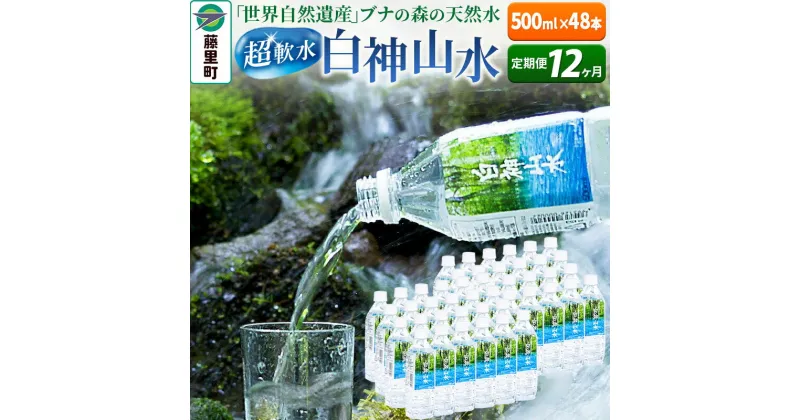 【ふるさと納税】【定期便12ヶ月】白神山水（500ml×48本） 水 ミネラルウォーター