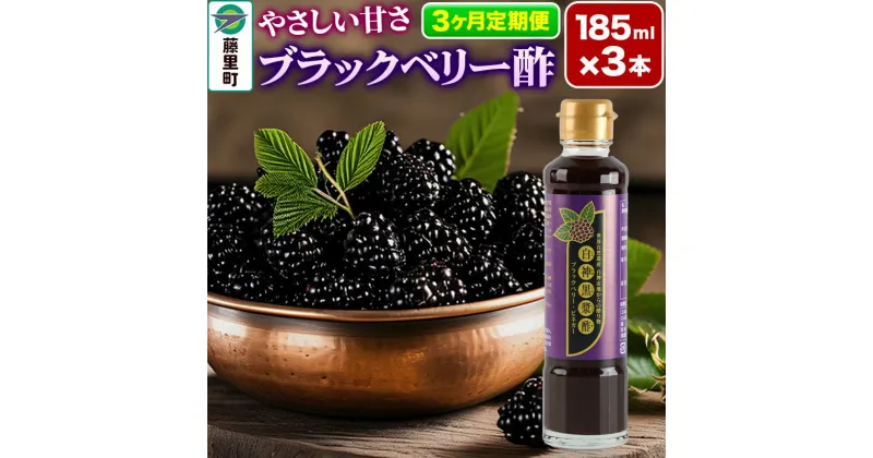 【ふるさと納税】ブラックベリー酢 計3本×3回お届け （185ml×3本）【定期便3ヶ月】