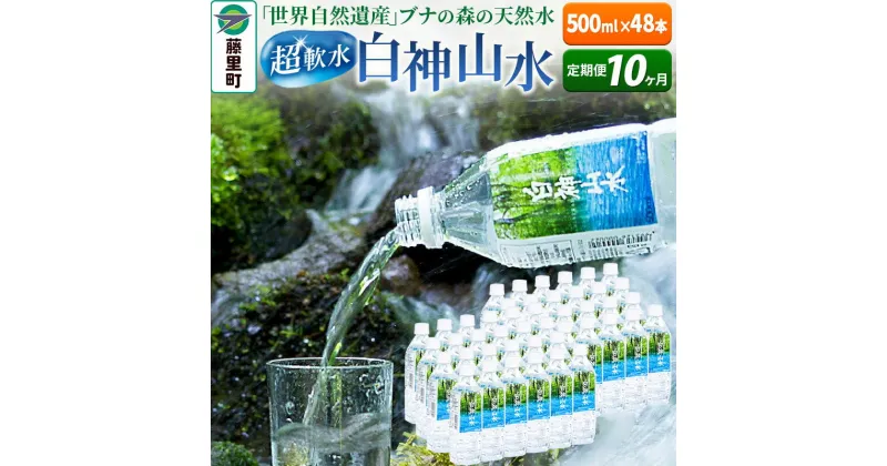 【ふるさと納税】【定期便10ヶ月】白神山水（500ml×48本） 水 ミネラルウォーター