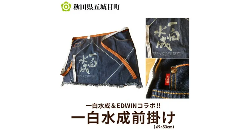 【ふるさと納税】【一白水成＆EDWINコラボ！！】一白水成前掛け（69×53cm）　【ファッション 前掛け】