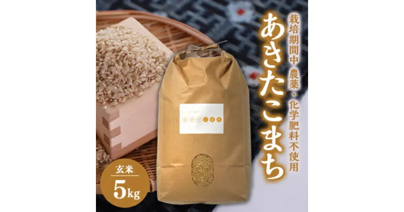 【ふるさと納税】【令和6年産】あきたこまち玄米5kg (栽培期間中農薬不使用・化学肥料不使用)10月下旬から順次発送【配送不可地域：離島・沖縄県】【1251312】